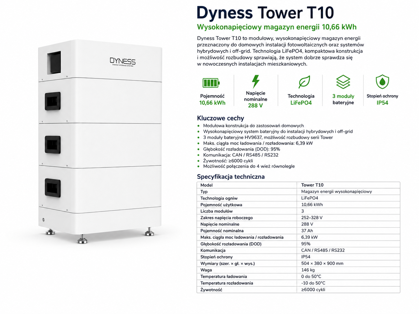 Dyness Tower T10 Specyfikacja